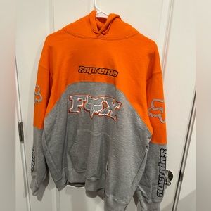 Supreme Fox Orange and Gray hoodie